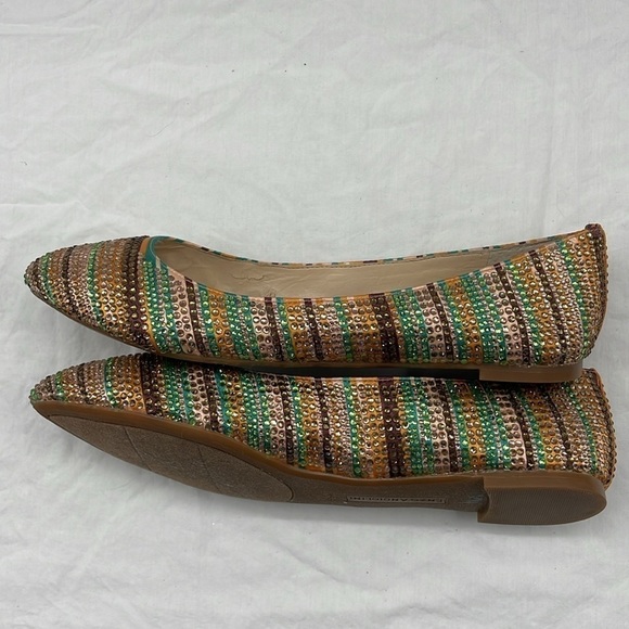 NWOB. ENZO ANGIOLINI Glitter Rhinestone Studded Flats. 8.5M. - Picture 12 of 13